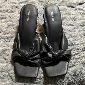 Torrid Black Knotted Slide Sandals